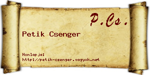 Petik Csenger névjegykártya